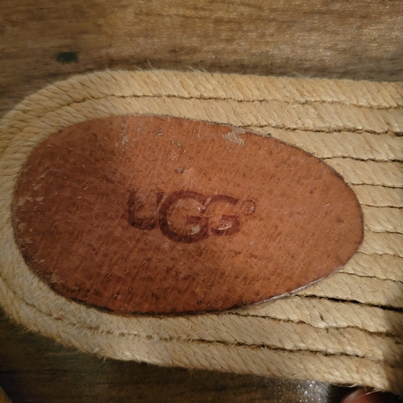 UGG Isadora Black Snakeskin Espadrille Sandals 8.5 | Resortwear, Cruise Dinner - Picture 3 of 4